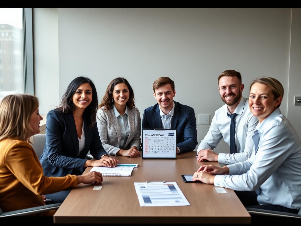 Client and delivery team in a scheduled contract performance review meeting